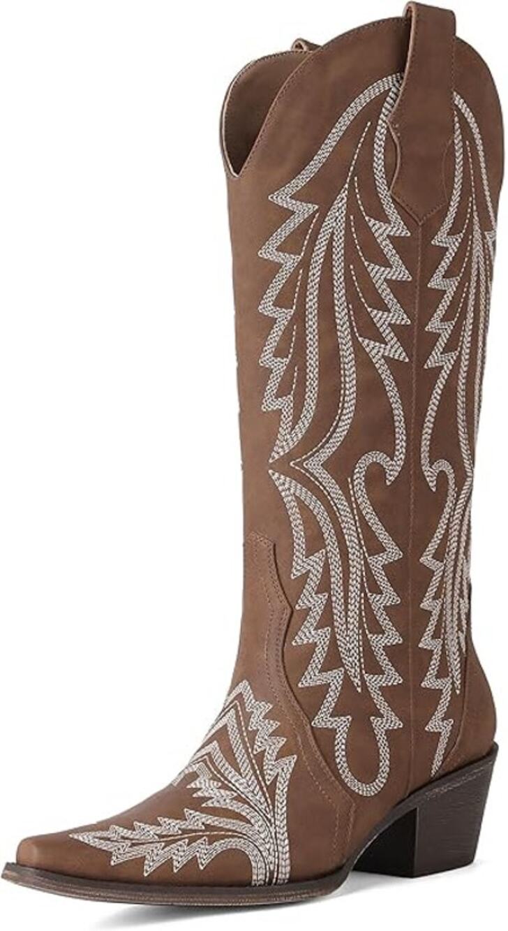 NEW Embroidered Cowgirl Boots Size 10 Snip Toe Mid Calf Cowboy Boots